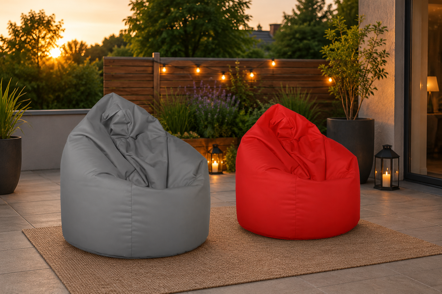 Set sedacích vakov Bag Sako XL Outdoor sivý a červený